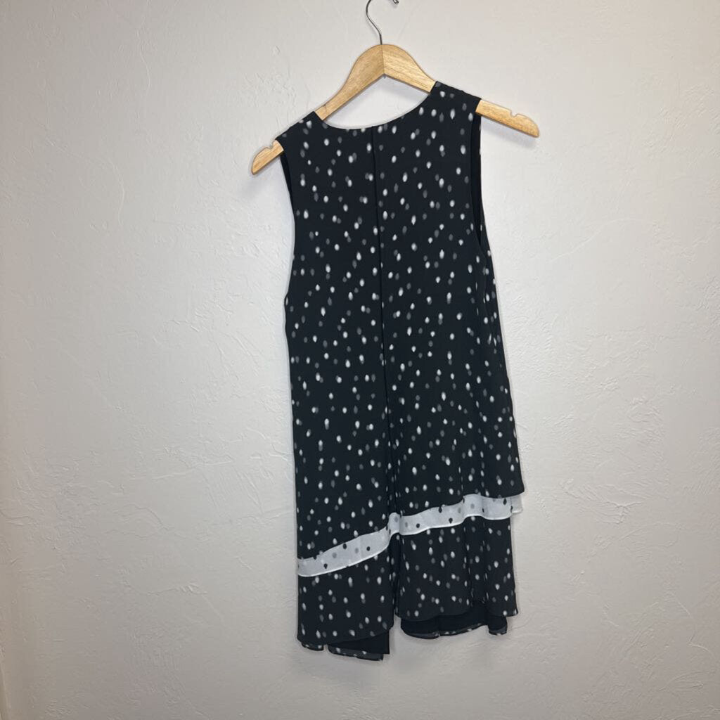 sleeveless silk polka dot