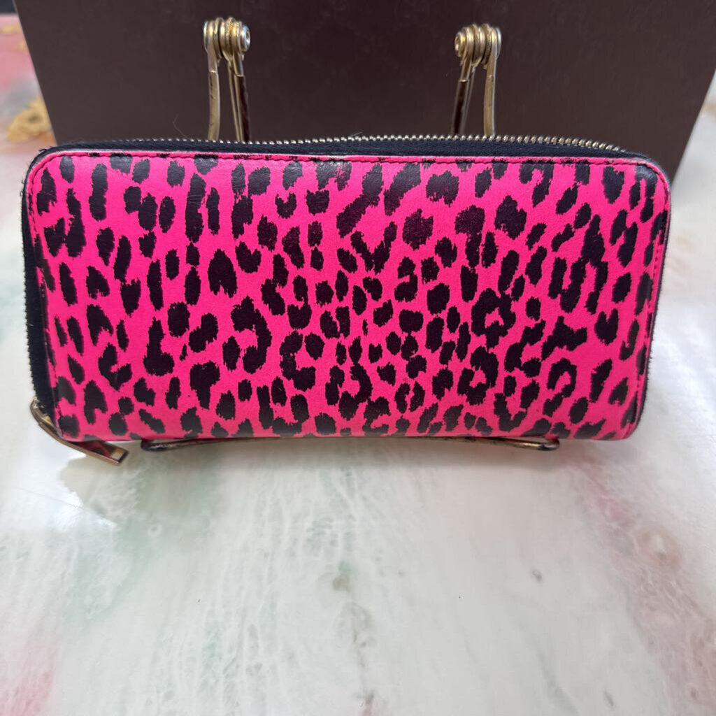 pink cheetah continental wallet