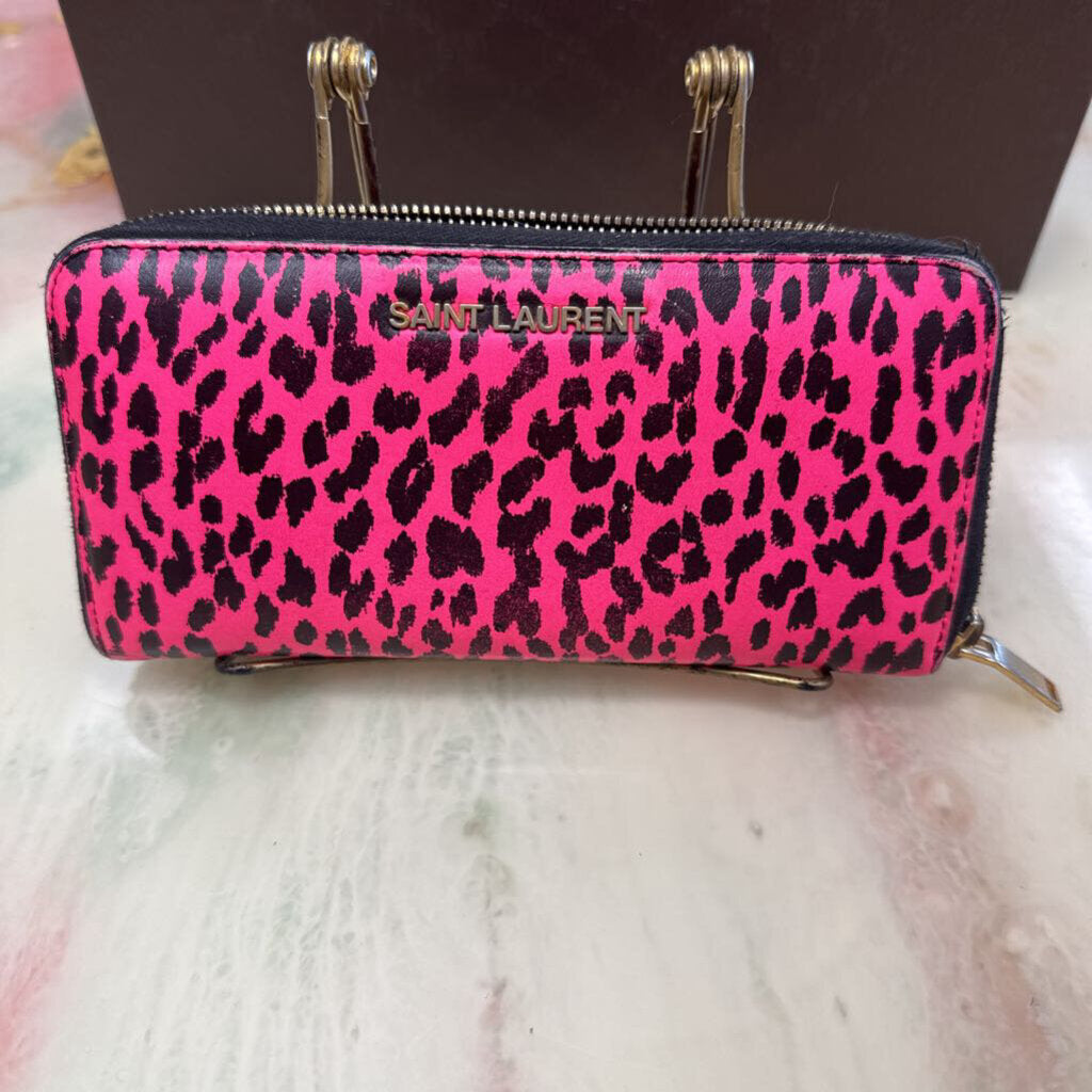 pink cheetah continental wallet