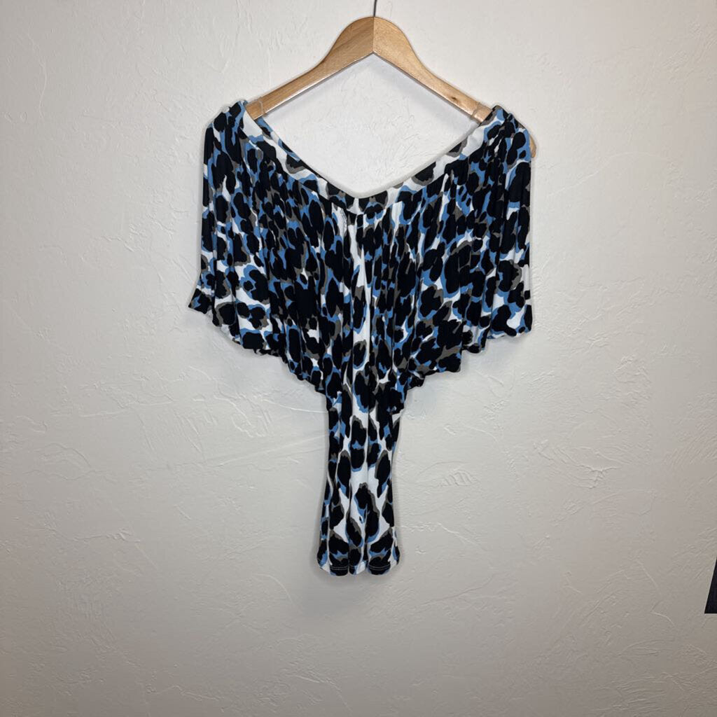 blue black dressy top