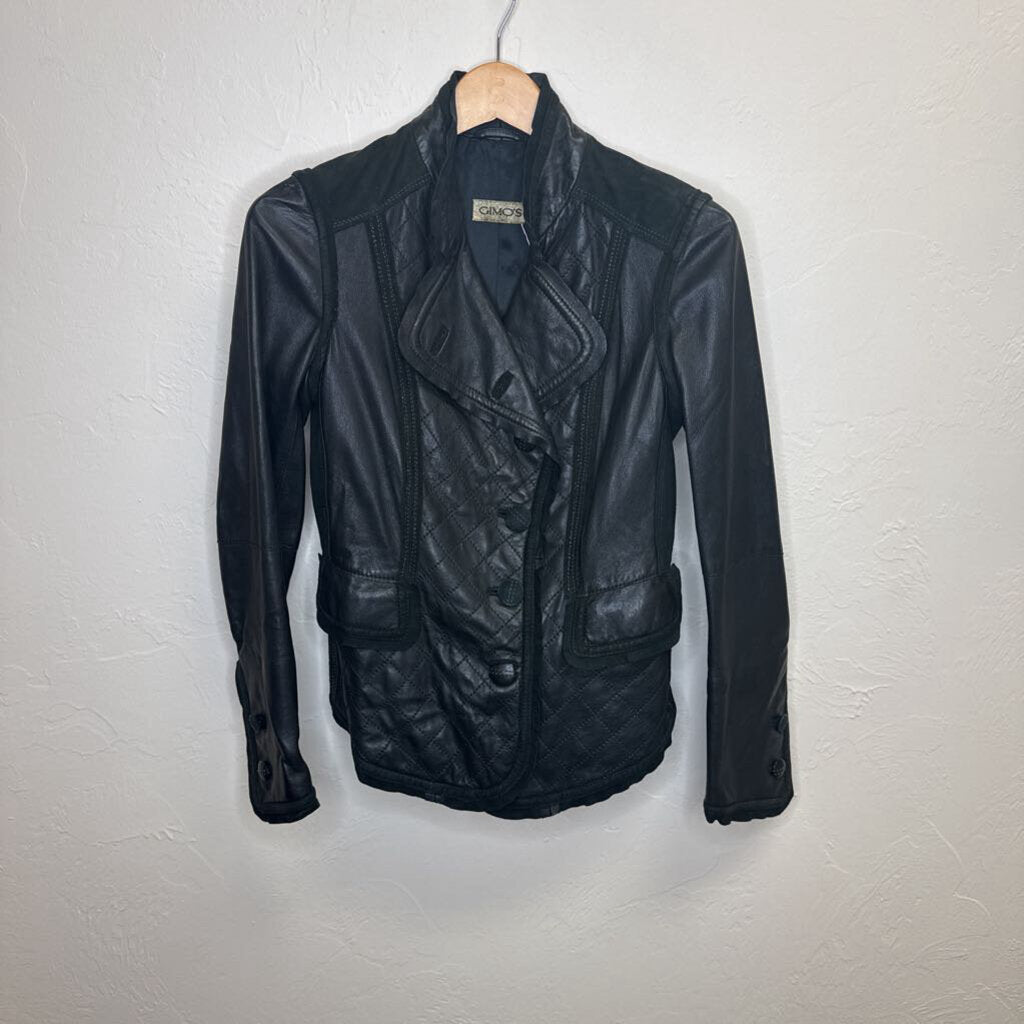 black leather jacket