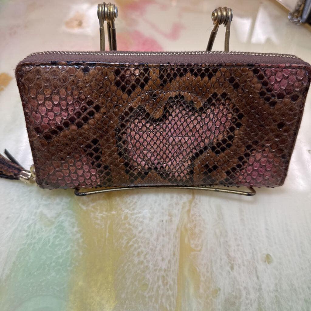 Snakeskin continental wallet