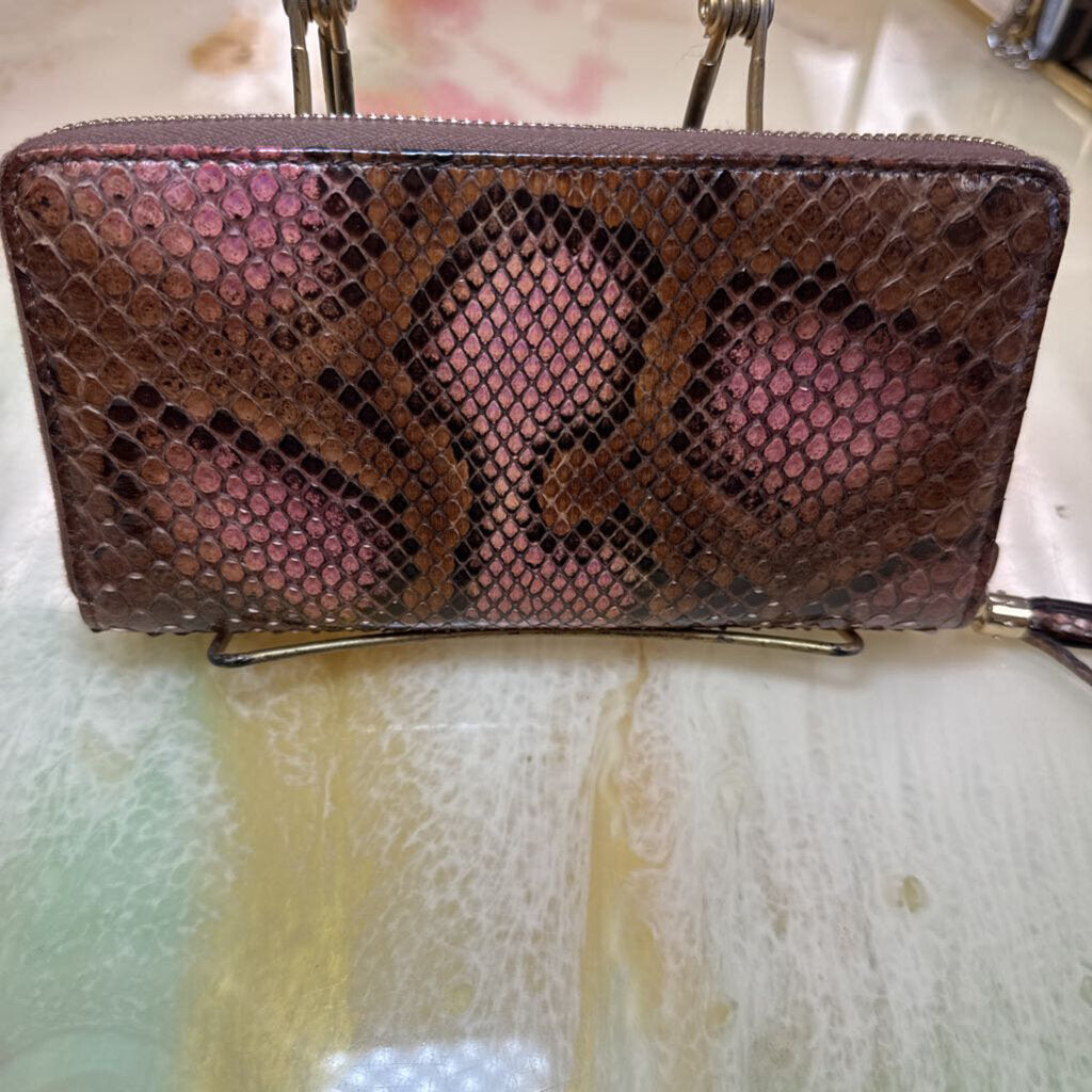 Snakeskin continental wallet