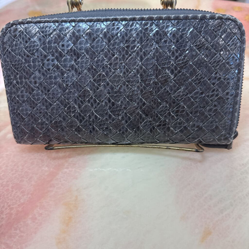 Rare grey snakeskin continental wallet