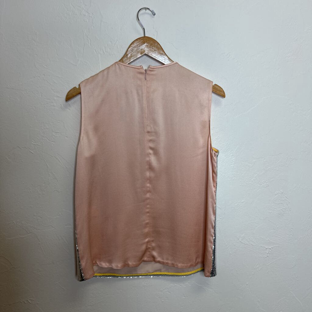 silver sequin sleeveless top