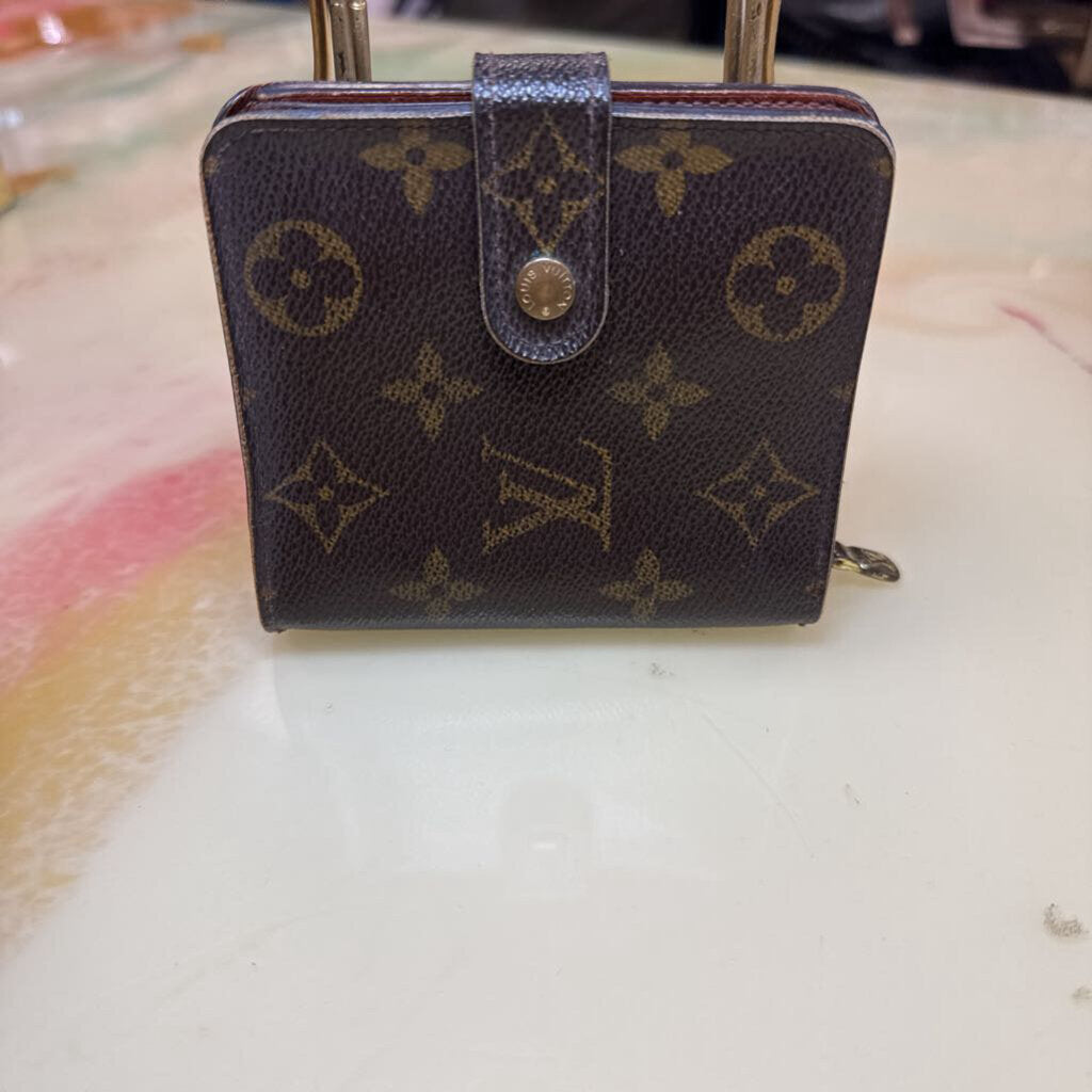 Monogram compact zip wallet