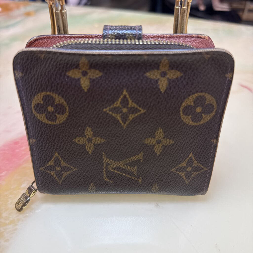 Monogram compact zip wallet