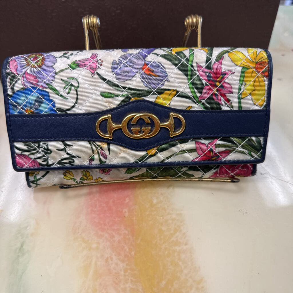 Horsebit GG Flora Canvas Wallet