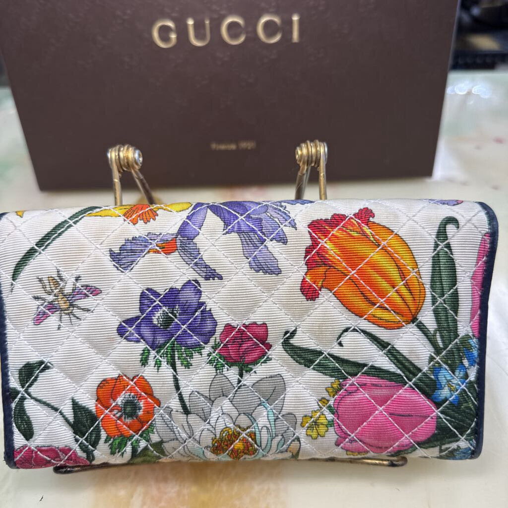 Horsebit GG Flora Canvas Wallet