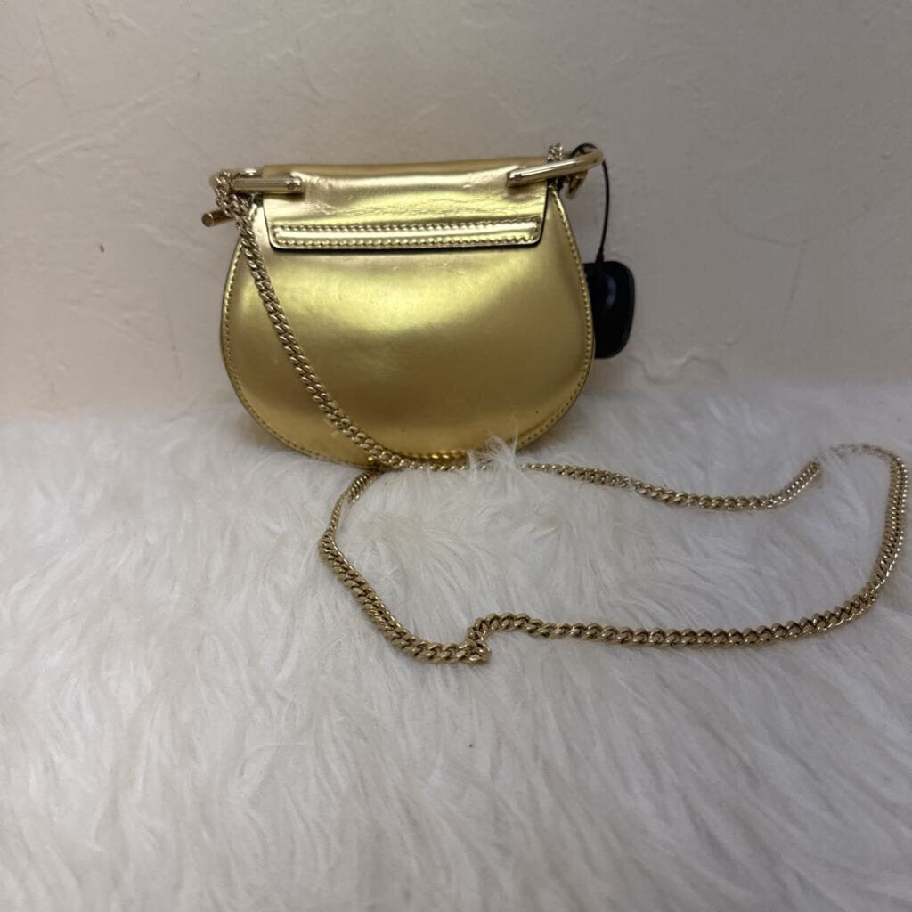 Gold Metallic Nano Mini Drew Crossbody