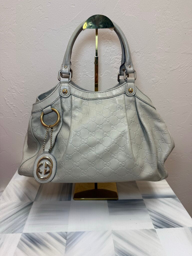 White Guccissima Sukey Tote