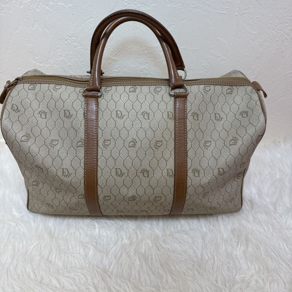 Silver Honeycomb Monogram Duffle
