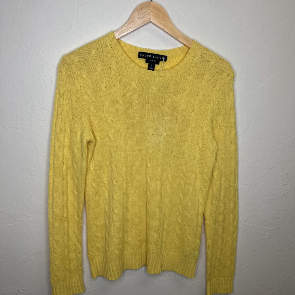 Yellow Cashmere Pullover Sweater
