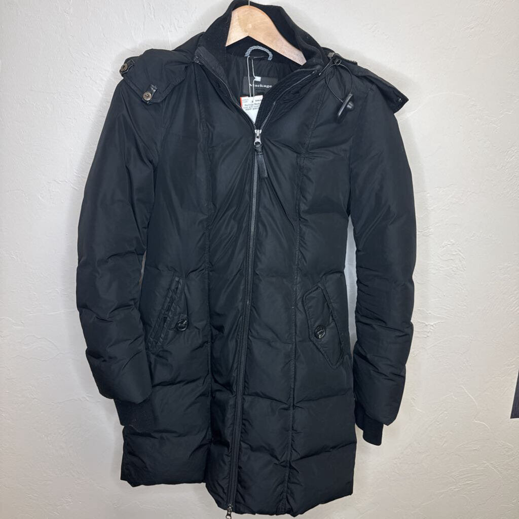 Black coat with hood