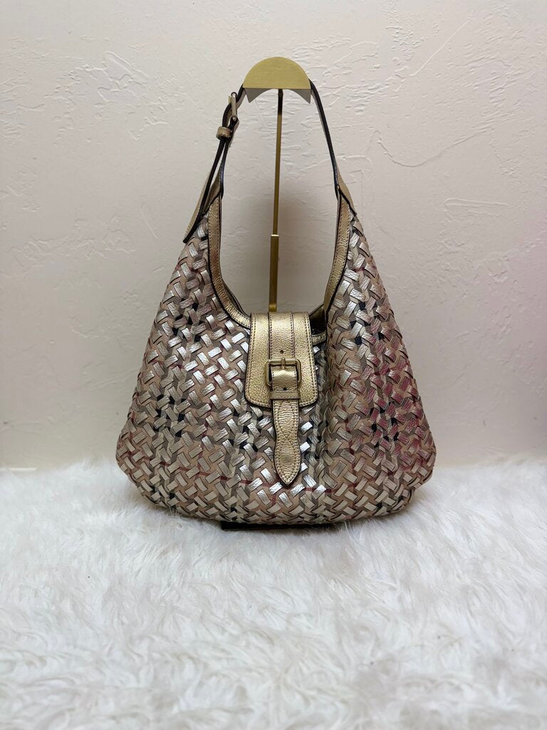 Gold Check Woven Brooke Warrior Hobo