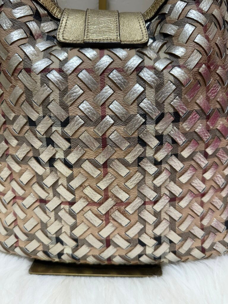 Gold Check Woven Brooke Warrior Hobo