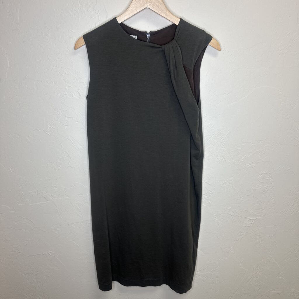 Brown Crew Neck Dress