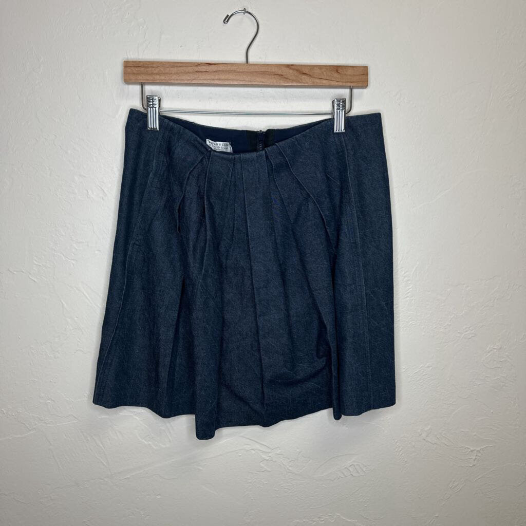 Navy Pleated Mini Skirt