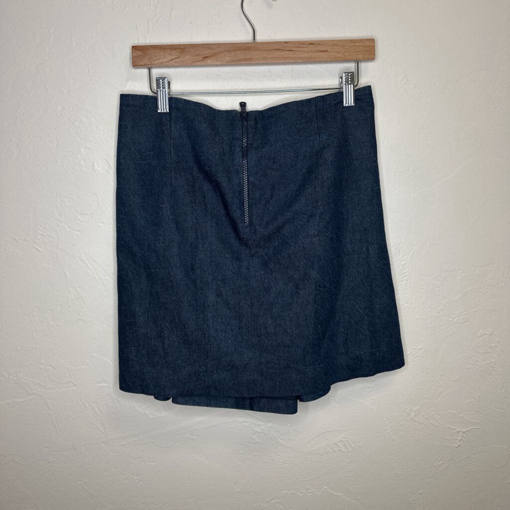 Navy Pleated Mini Skirt