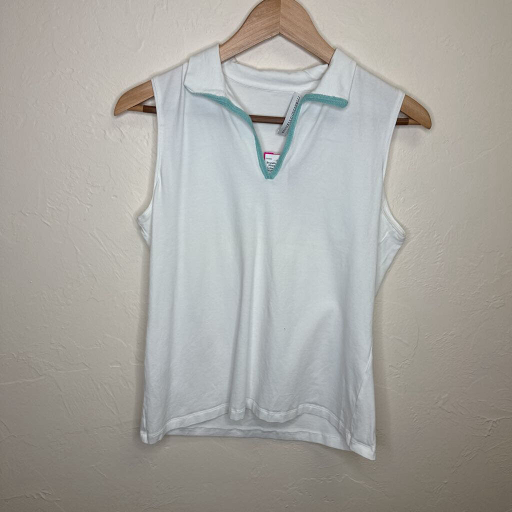 White V-neck Collared Shirt