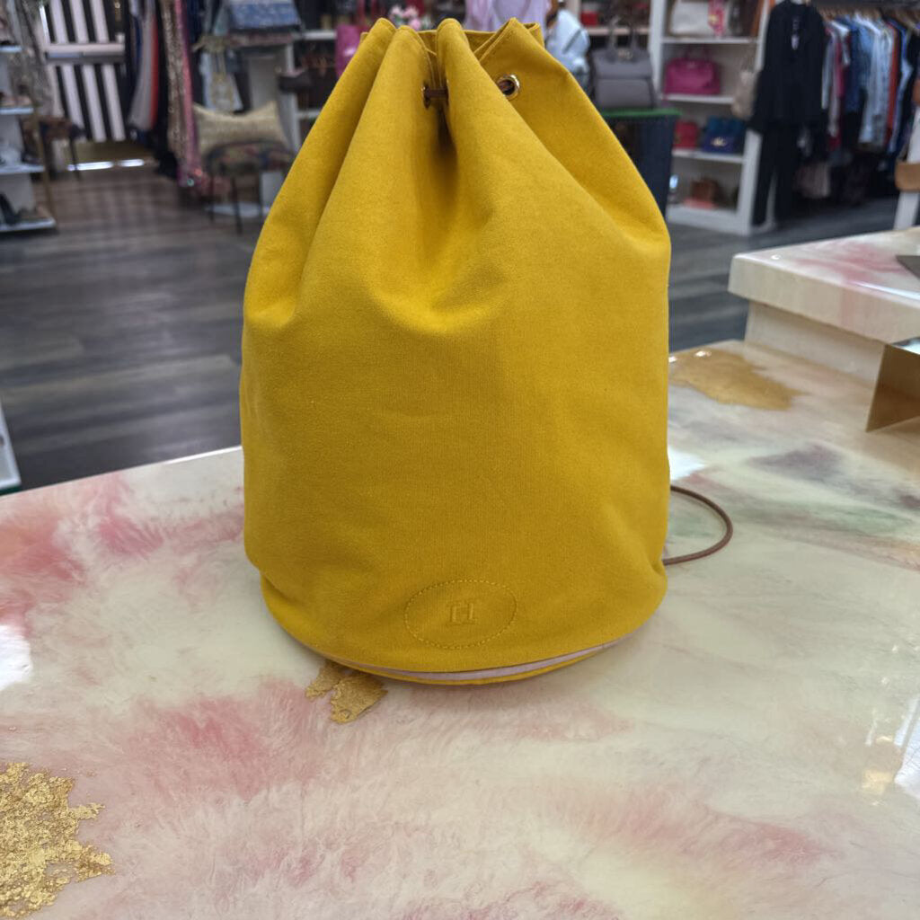 Yellow Canvas Sac Polochon MimileDrawstring Backpack