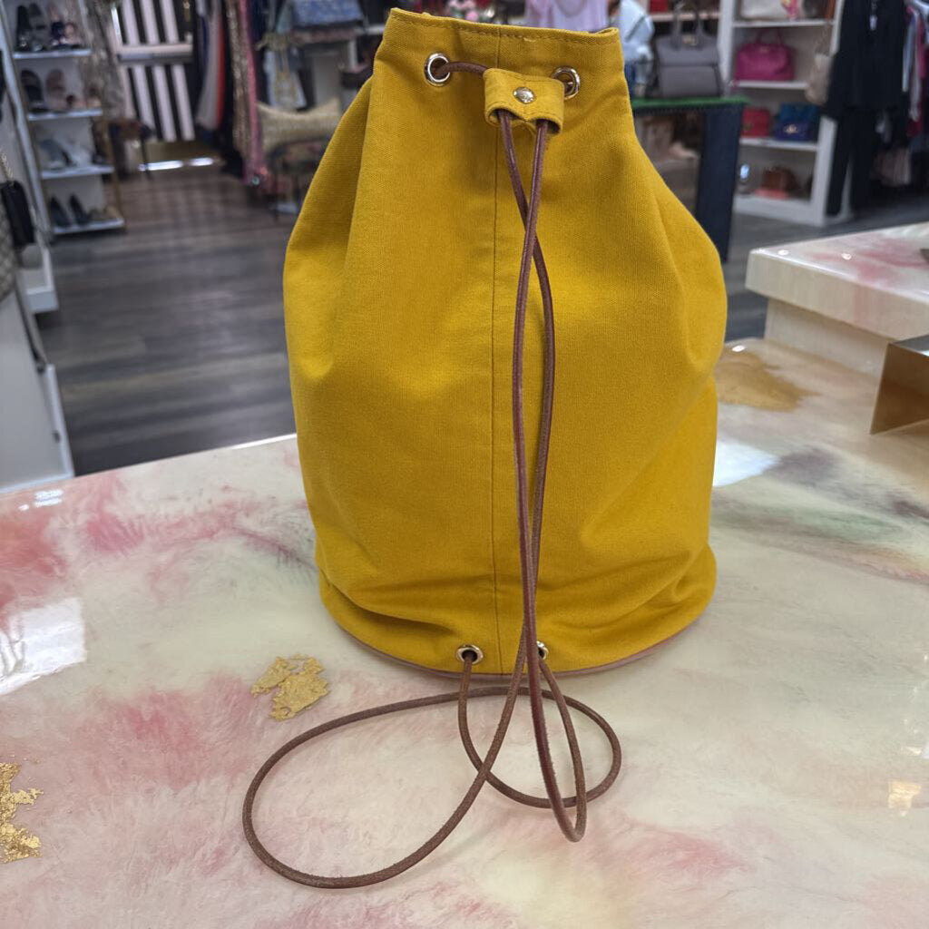 Yellow Canvas Sac Polochon MimileDrawstring Backpack