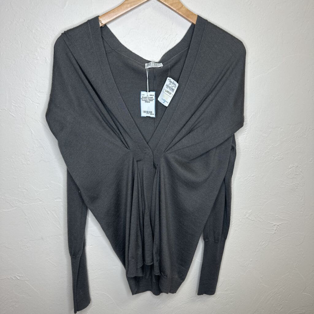Dark Grey Cashmere Cardigan