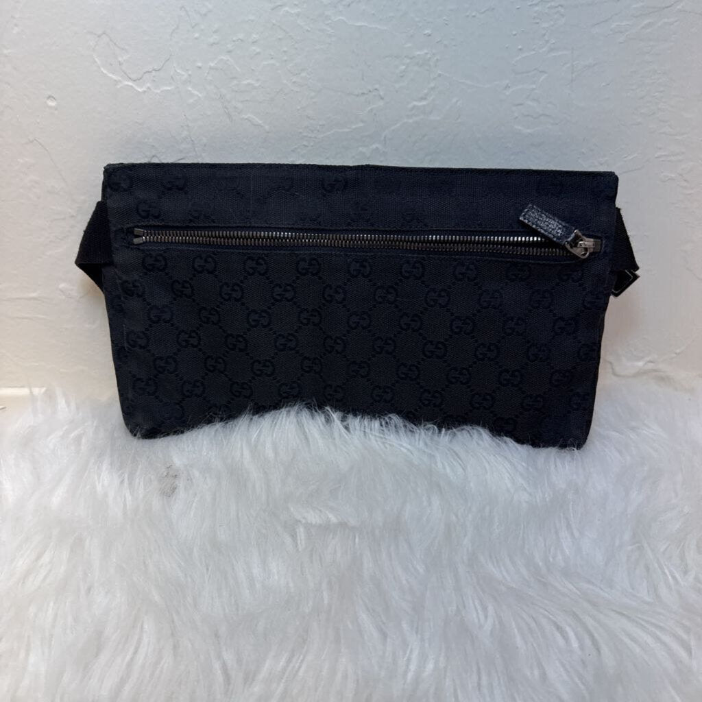 Black GG Canvas Belt Waist Bag
