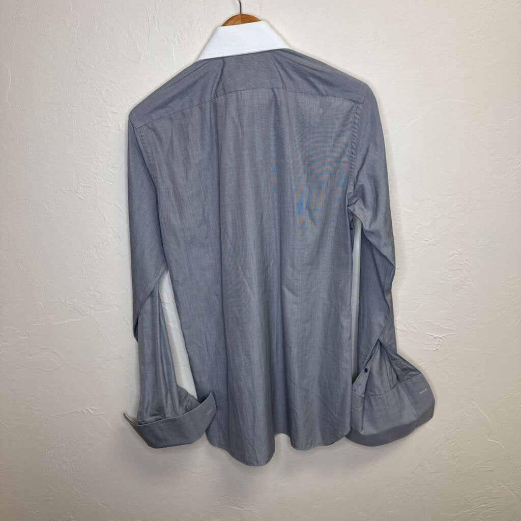 Grey Button up with white collar