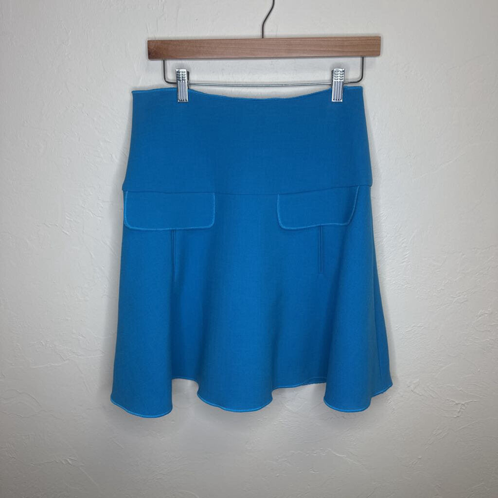 Teal Blue Wool Skirt