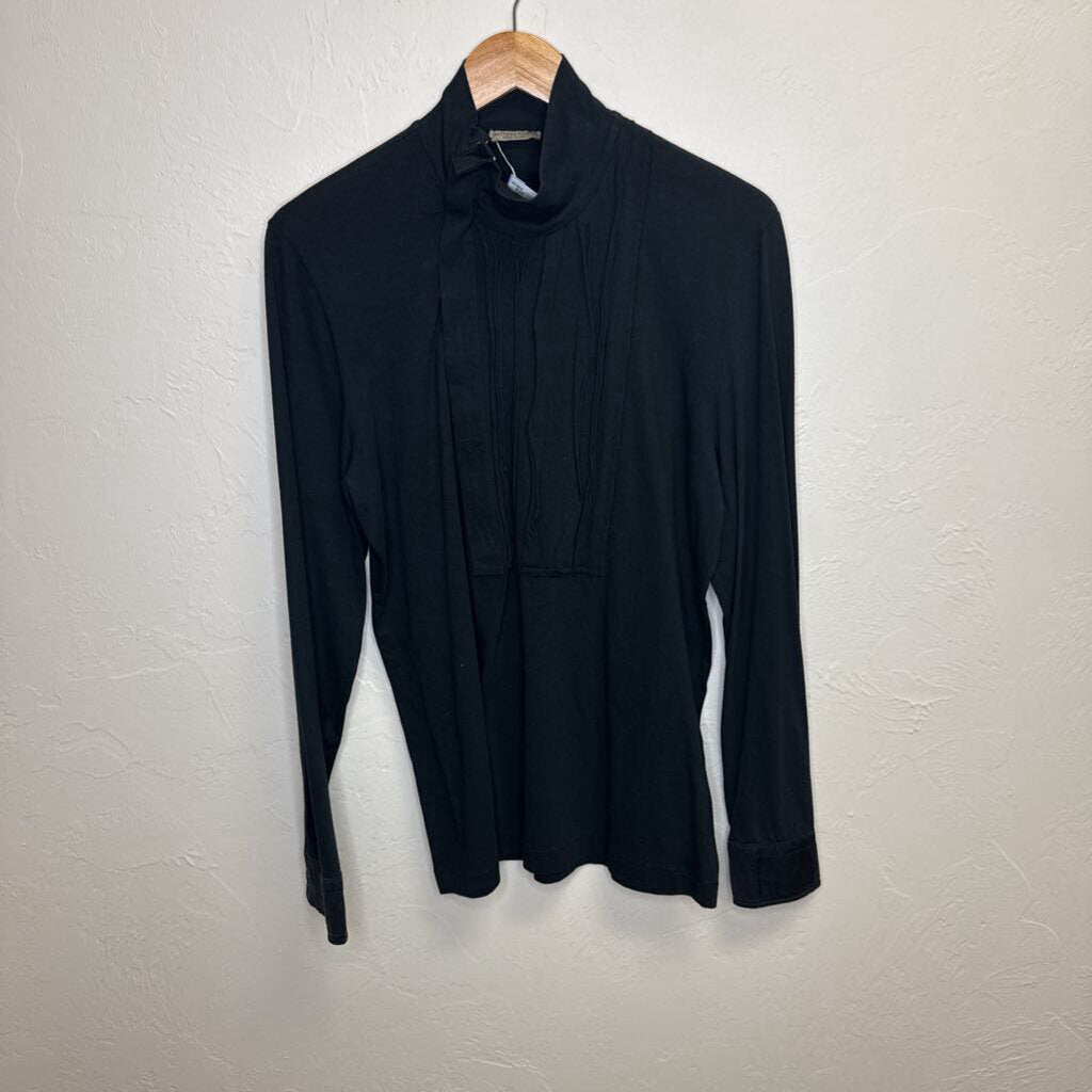 Navy Mock Neck LS Henley