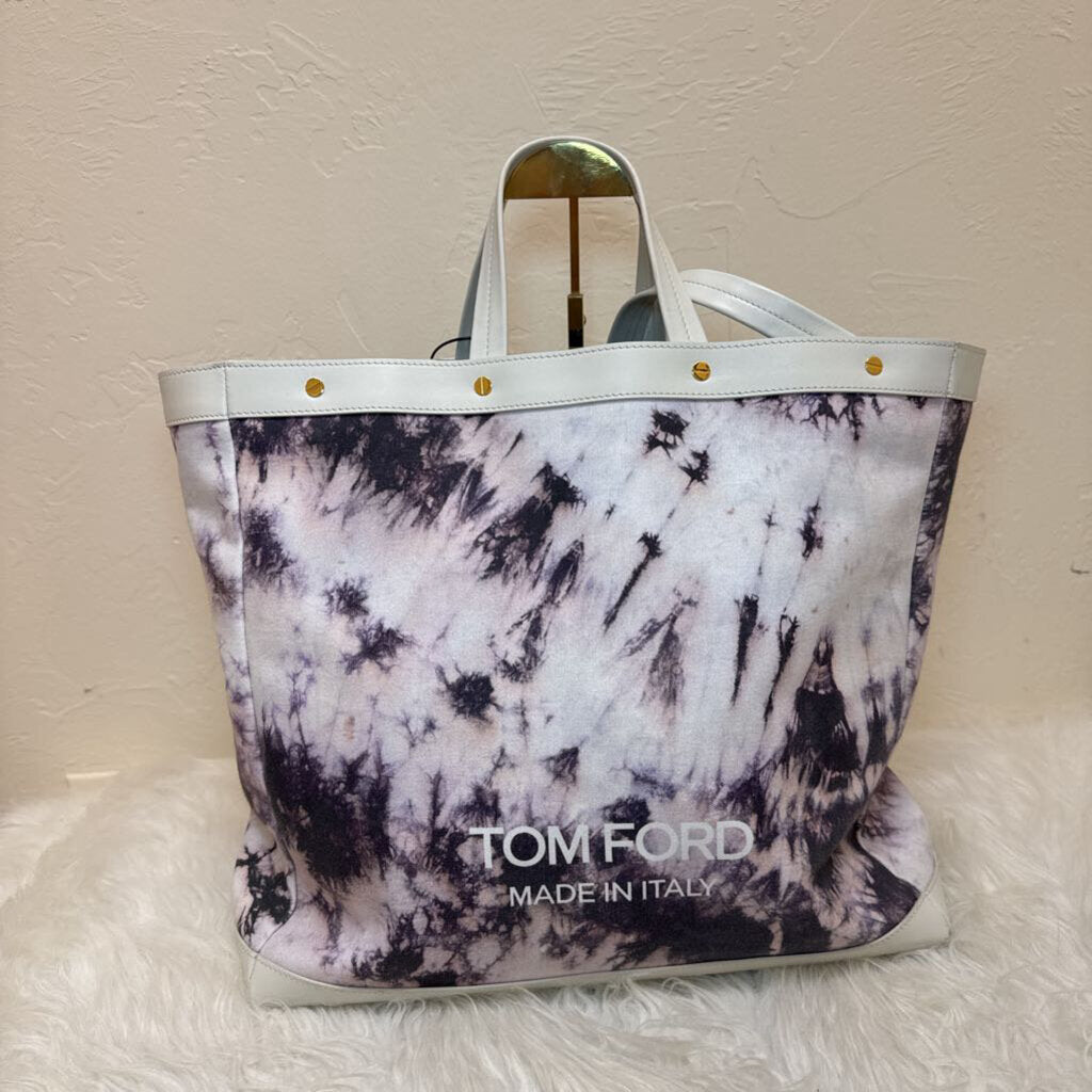 Black White Purple Canvas Day Tote