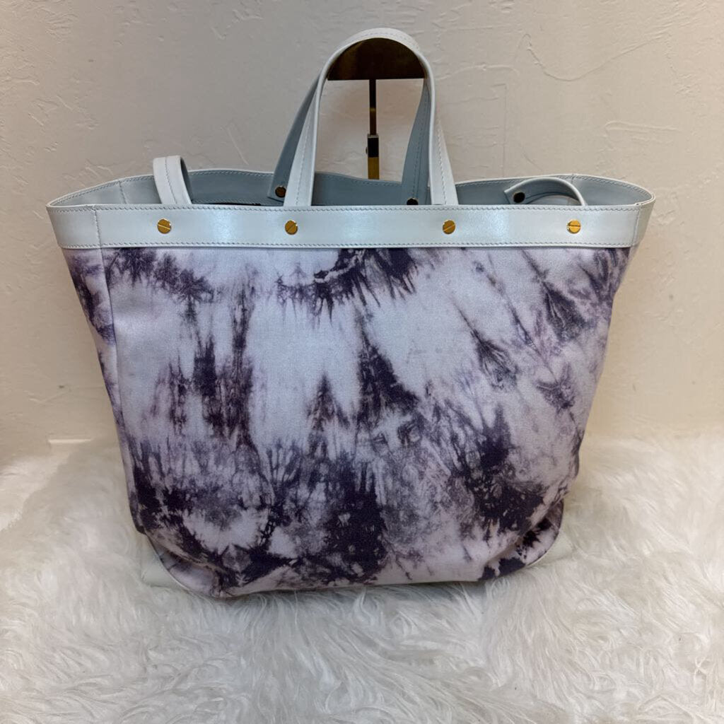Black White Purple Canvas Day Tote
