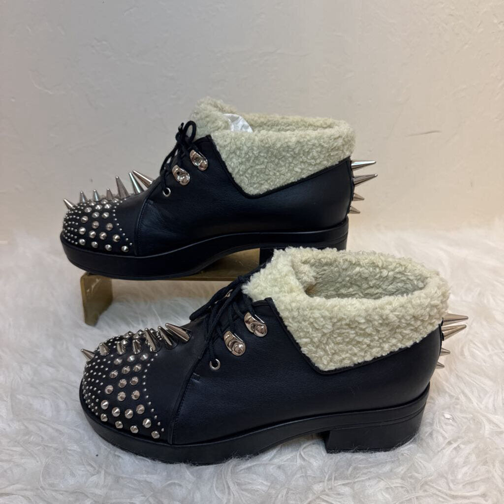 Victor Studded Leather Sherpa Platform Boots
