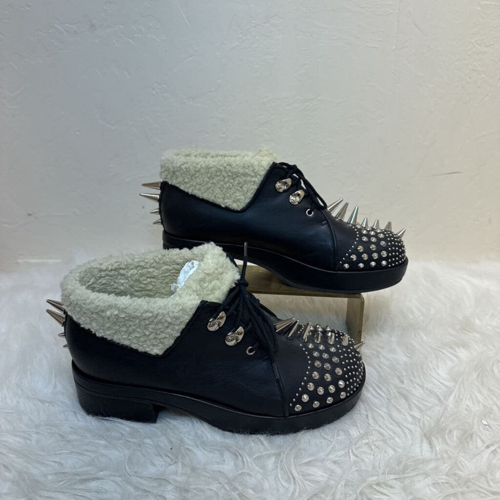 Victor Studded Leather Sherpa Platform Boots