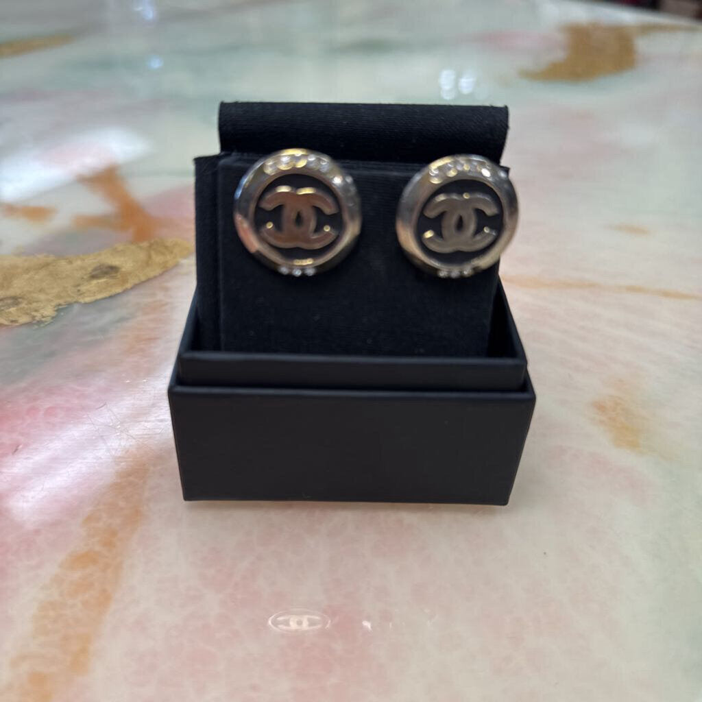 SIlver Black Clip Ons