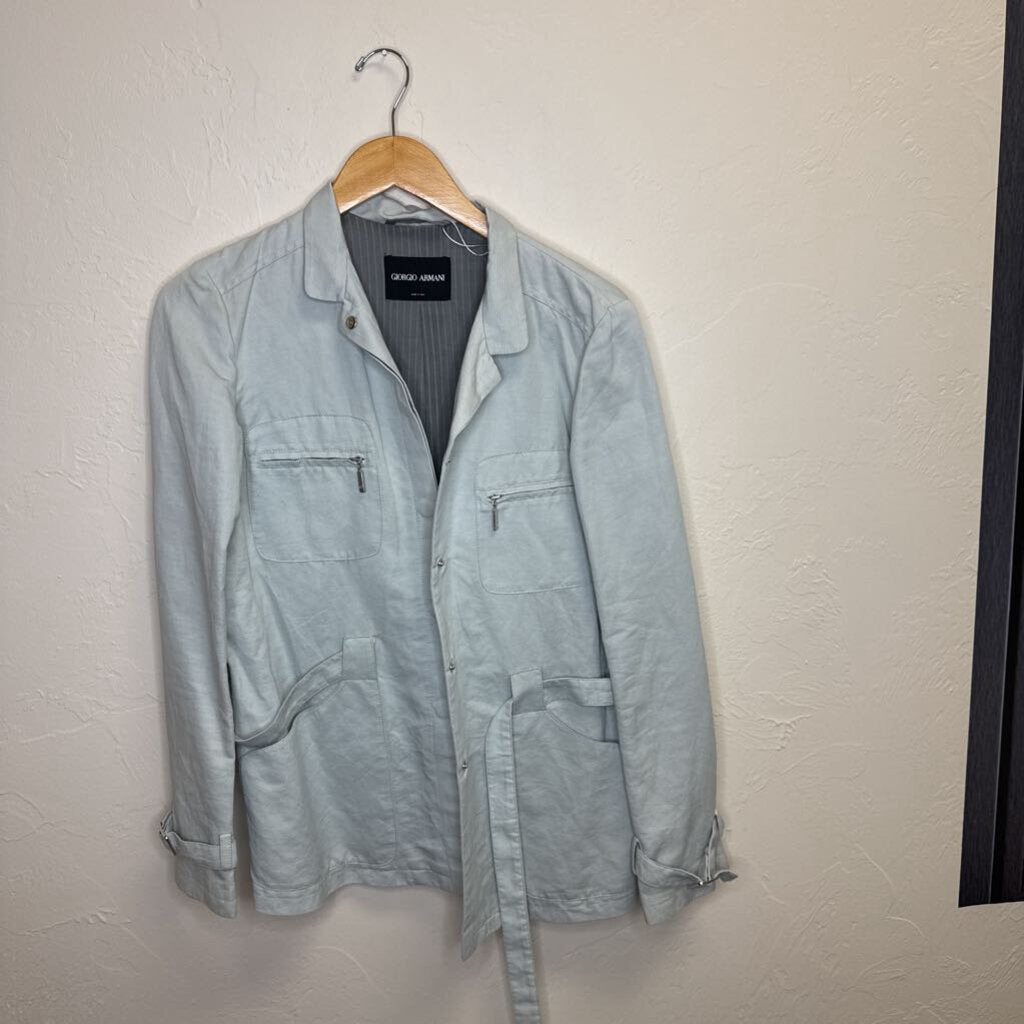 Belted Jacket Ice Blue