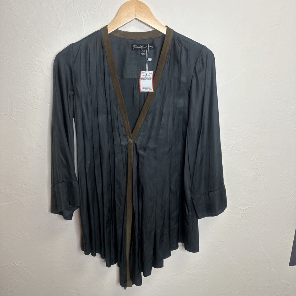 Black with Leather Trim Jacket