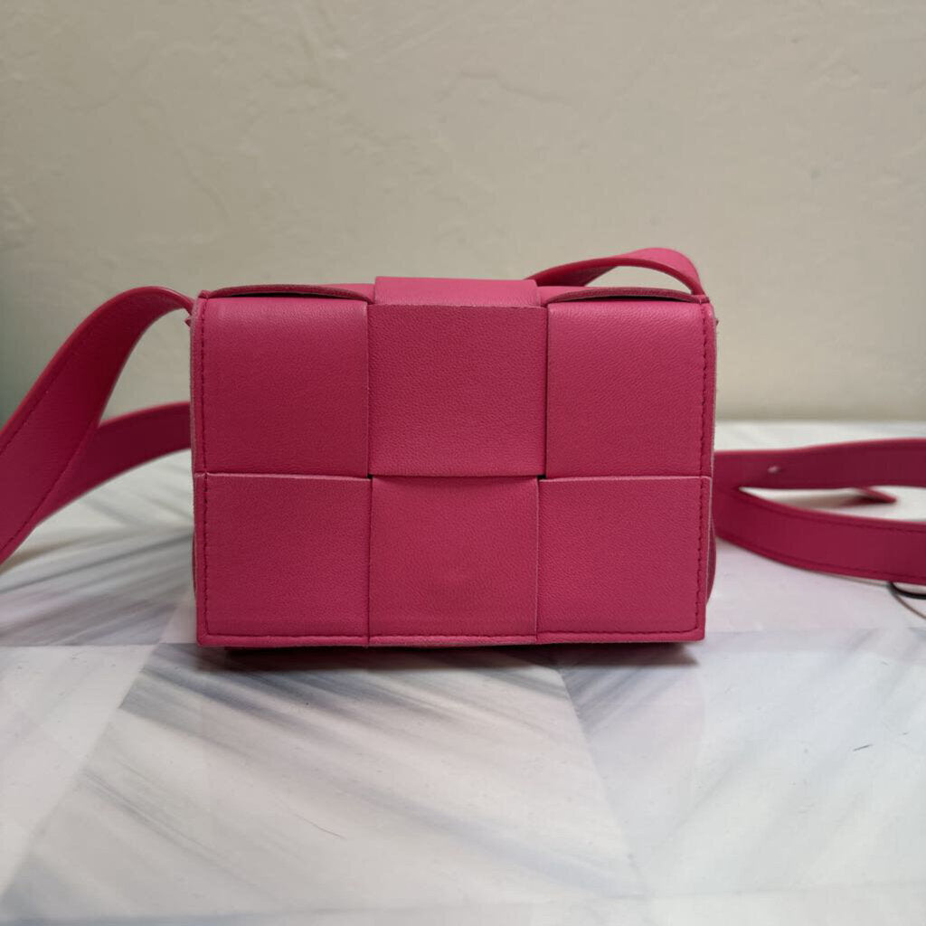 Candy Pink Lambskin Maxi Intrecciato Mini Cassette Bon Bon Bag