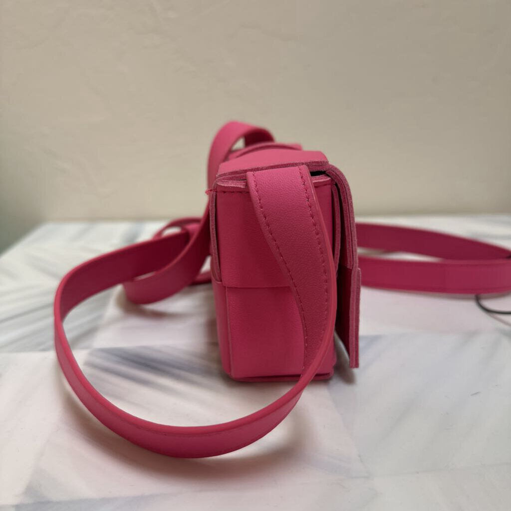 Candy Pink Lambskin Maxi Intrecciato Mini Cassette Bon Bon Bag