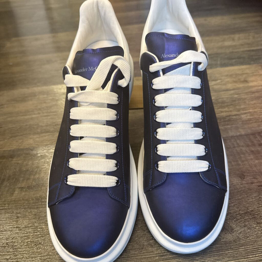 Electric Blue Leather Trainers