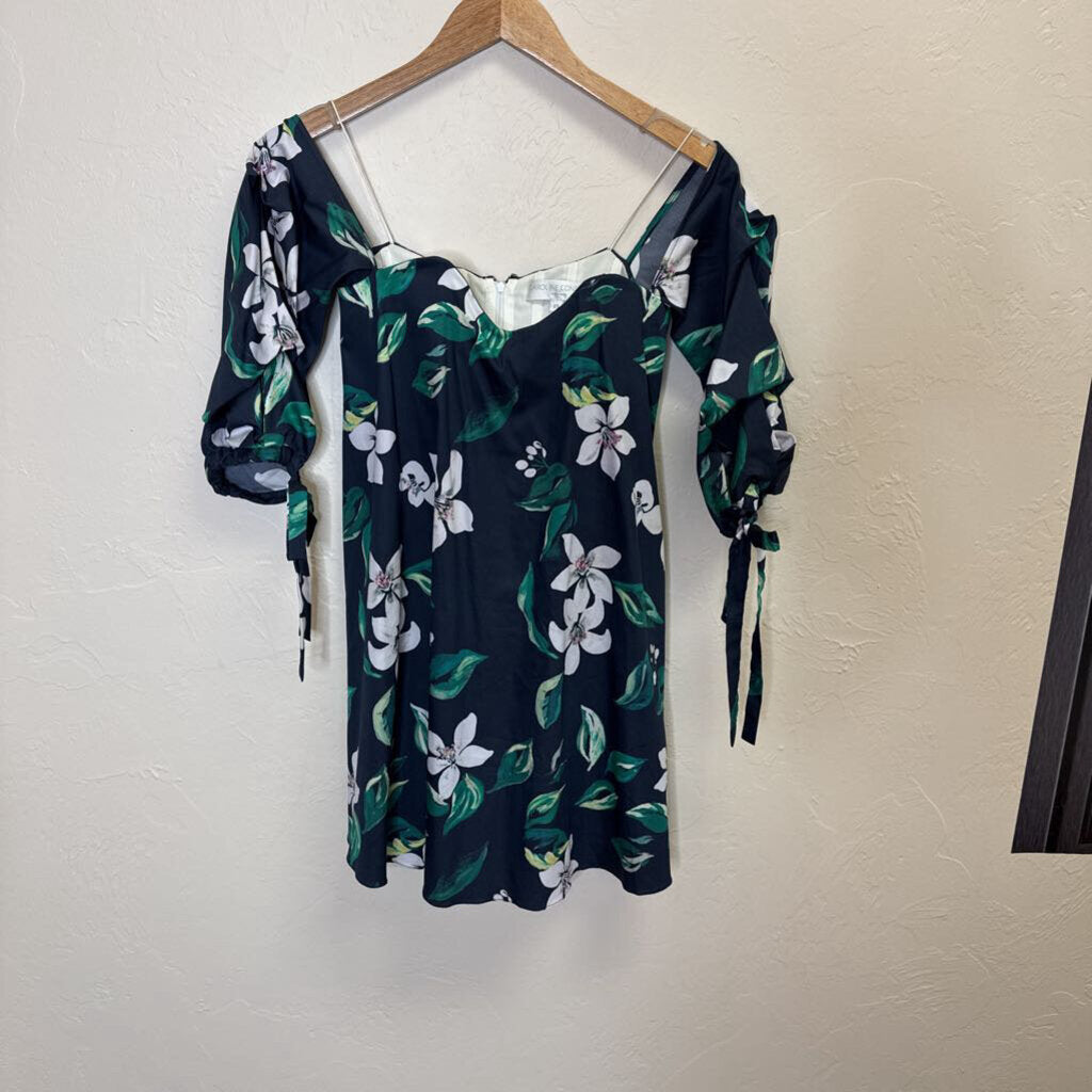 Caroline Constas Navy Floral Dress