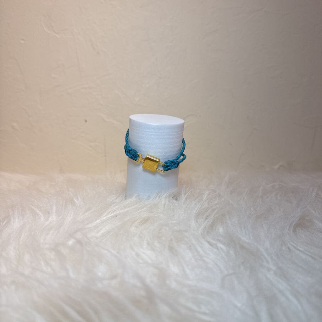 Louis Vuitton Teal Leather Bracelet