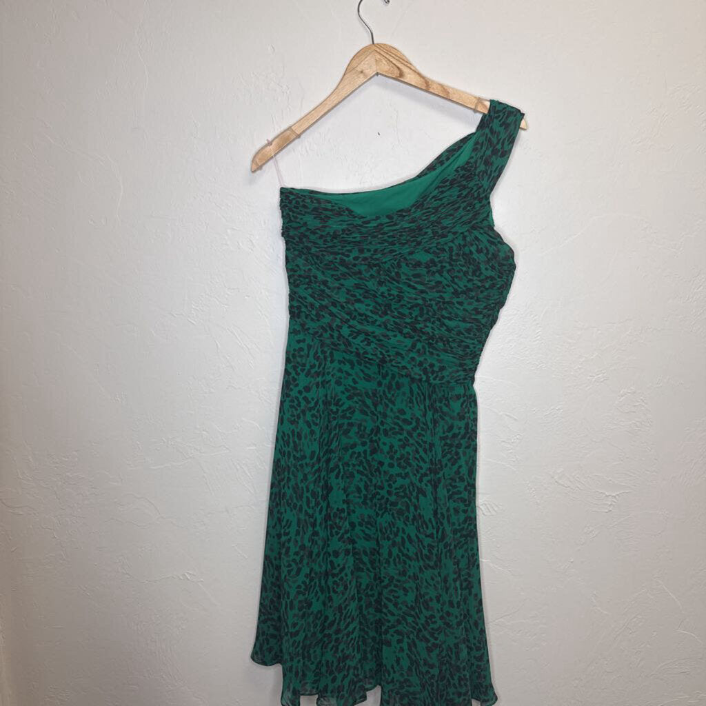 One Shoulder runched Dress cheetah print