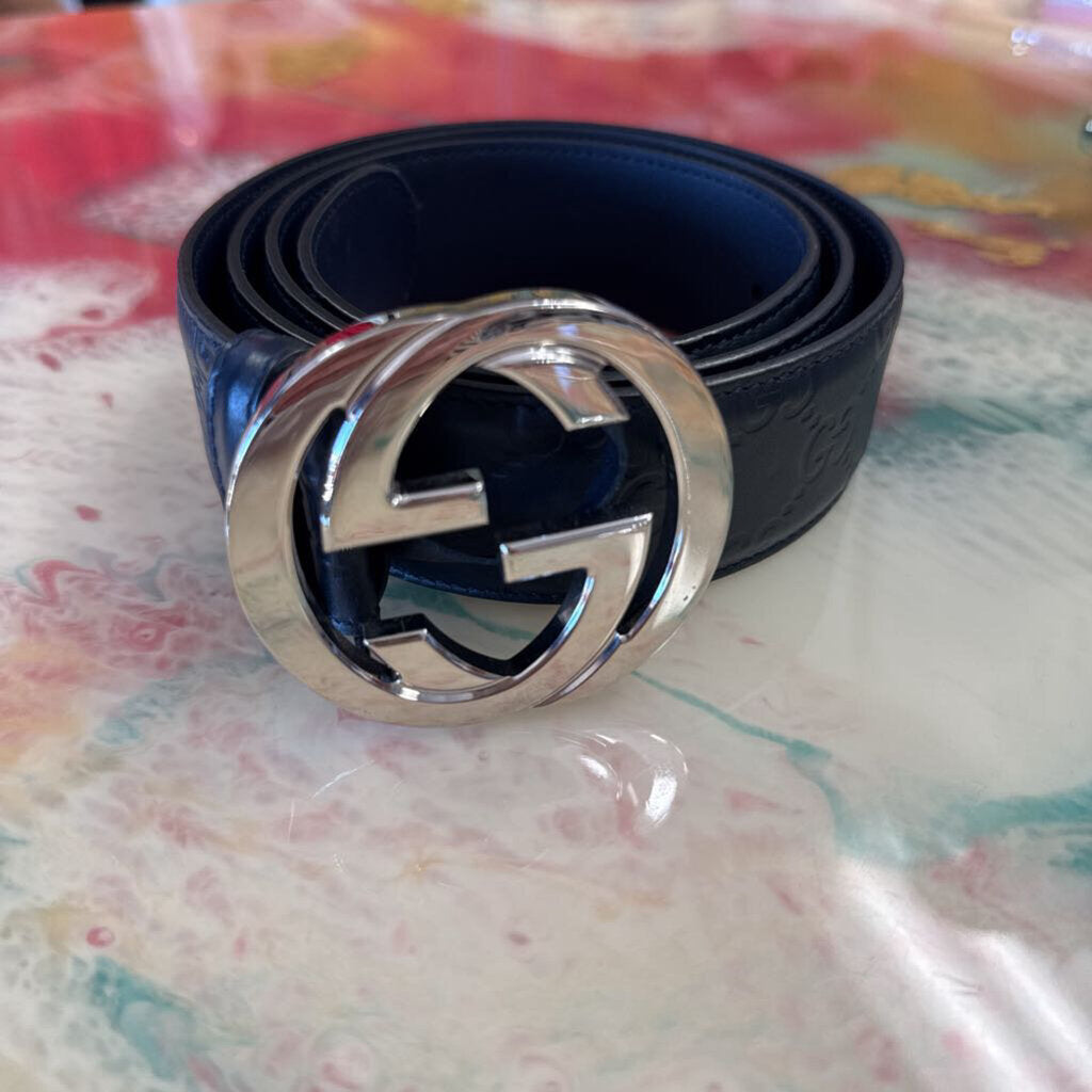 GG Marmont Leather Belt Silver Buckle