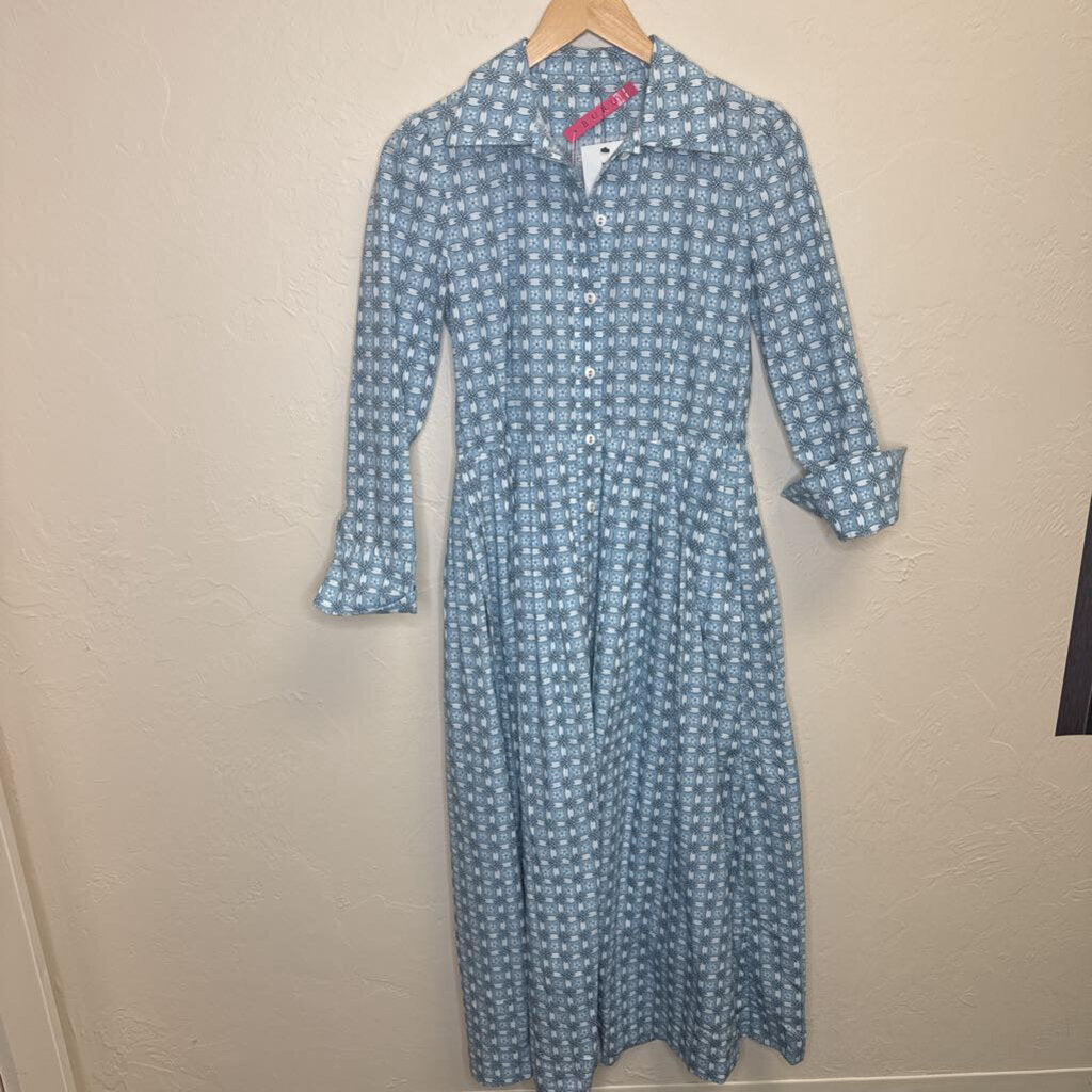 Long Sleeve Circle Pattern Shirtdress
