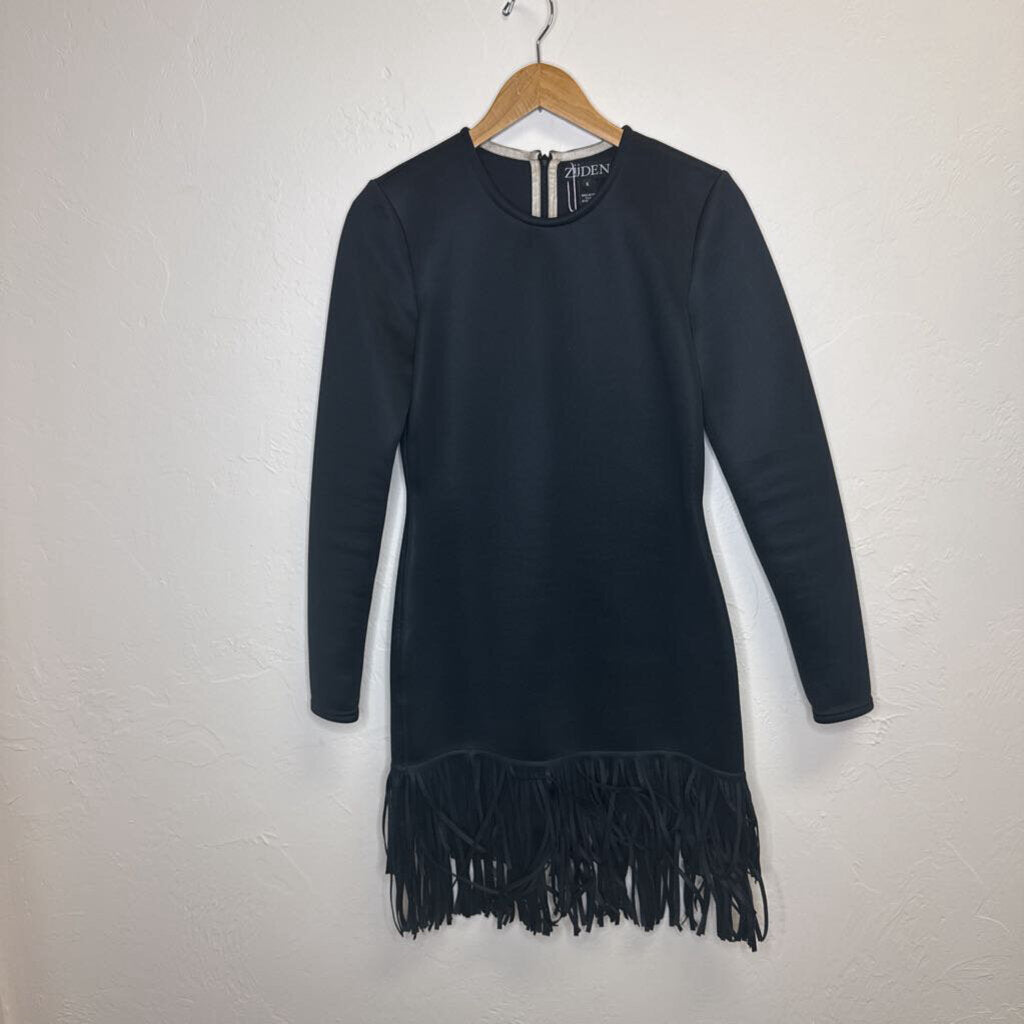 Long sleeve fringe cocktail