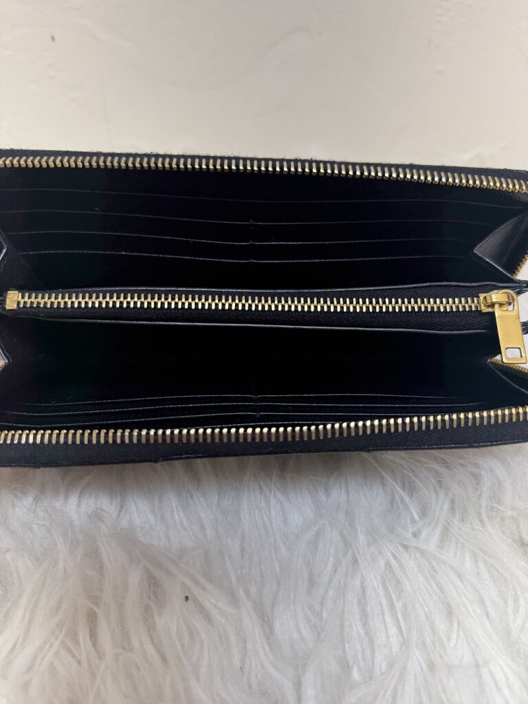 Black Monogram Matelasse Leather Zip Around Wallet