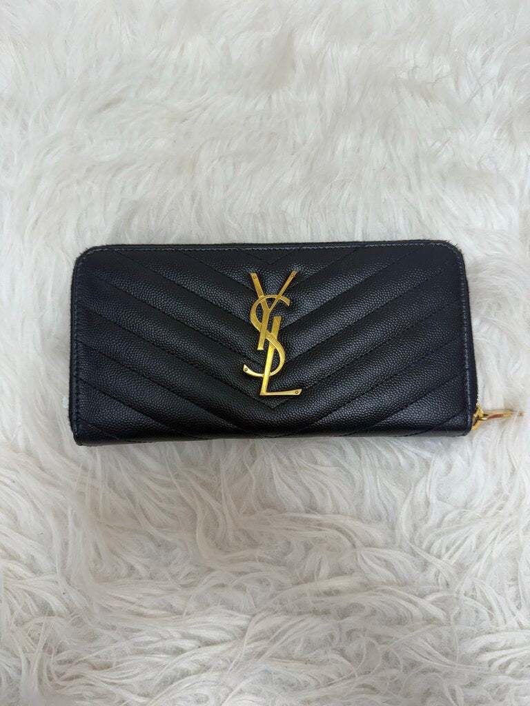 Black Monogram Matelasse Leather Zip Around Wallet