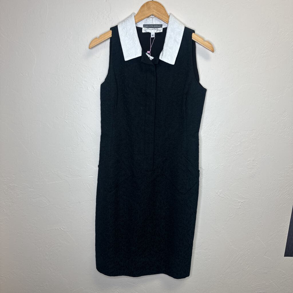 Black Sheath Dress with White Collar